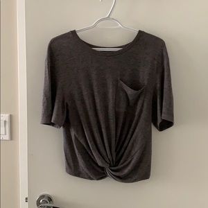 Grey Knotted Tee